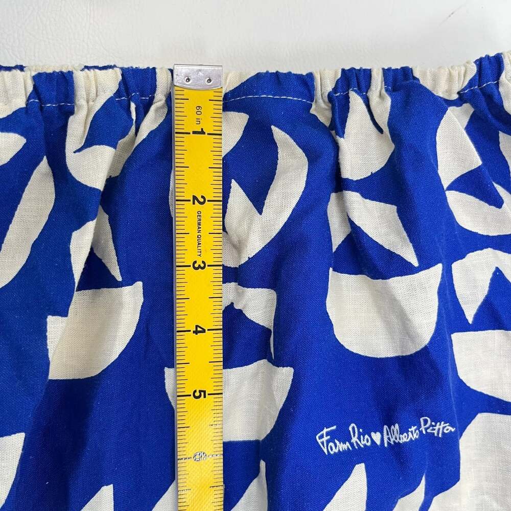 NWOT Farm Rio Linen-Blend Pitta Tiles Off-White One Shoulder Maxi Dress Size S - Picture 13 of 15